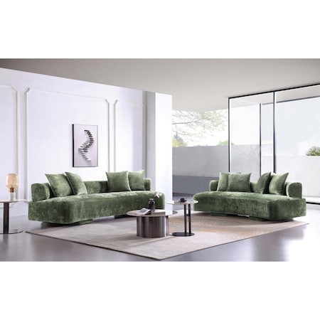 Manhattan Comfort 2-Piece Verandah 90.6 in. Sofa and 112 in. XL Sofa in Olive Green 2-SFLS1617-OG